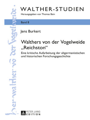 cover image of Walthers von der Vogelweide «Reichston»